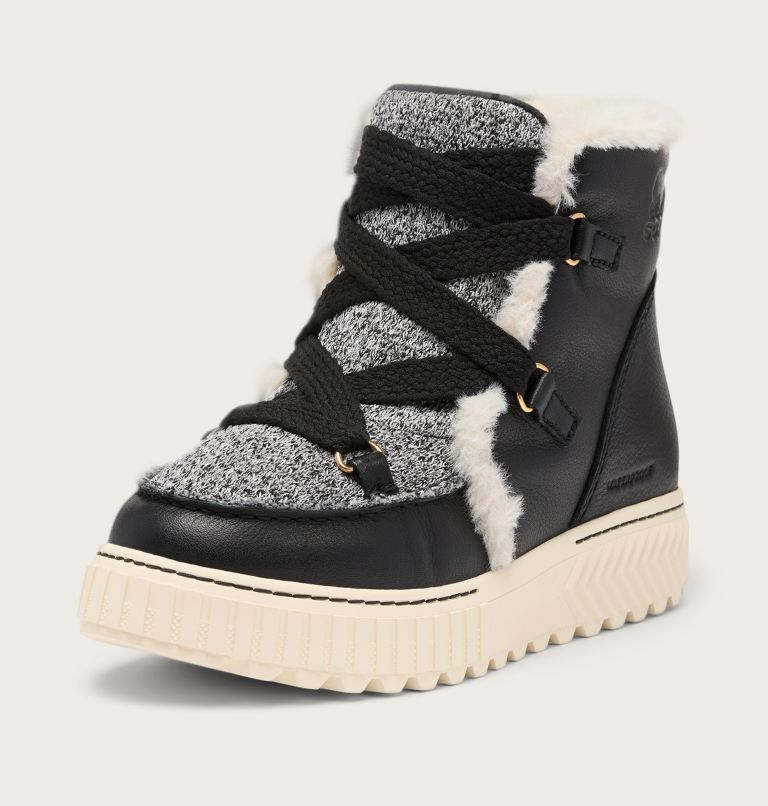 Women's ONA AVE ALPINE Waterproof Winter Boots, Color: Black, Chalk, image 6