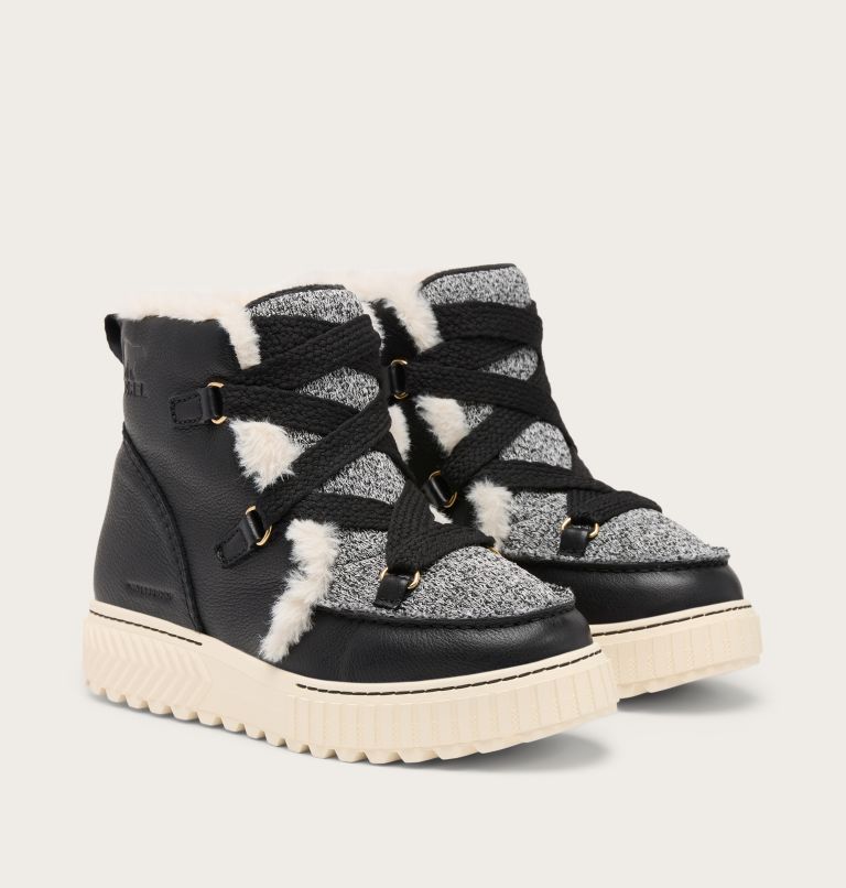Women's ONA AVE ALPINE Waterproof Winter Boots, Color: Black, Chalk, image 2