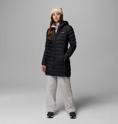 Women's Lake 22 II Down Long Hooded Jacket, Color: Black, image 4