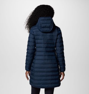 Women's Lake 22 II Down Long Hooded Jacket, Color: Collegiate Navy, image 6