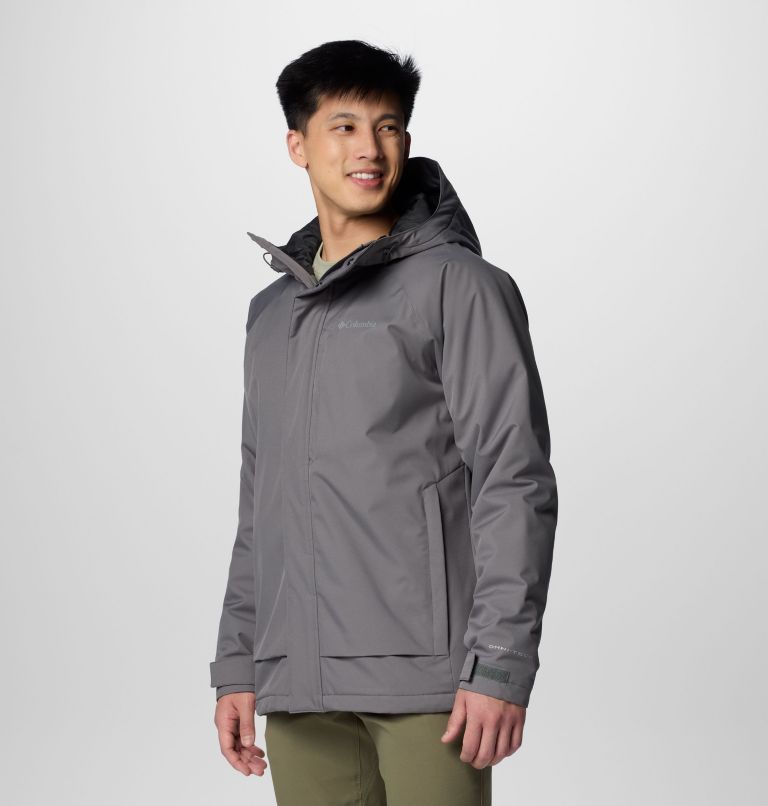 Men's Black Mesa Rain Jacket, Color: City Grey, image 4