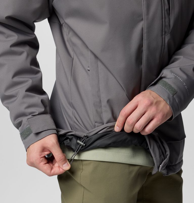 Men's Black Mesa Rain Jacket, Color: City Grey, image 7