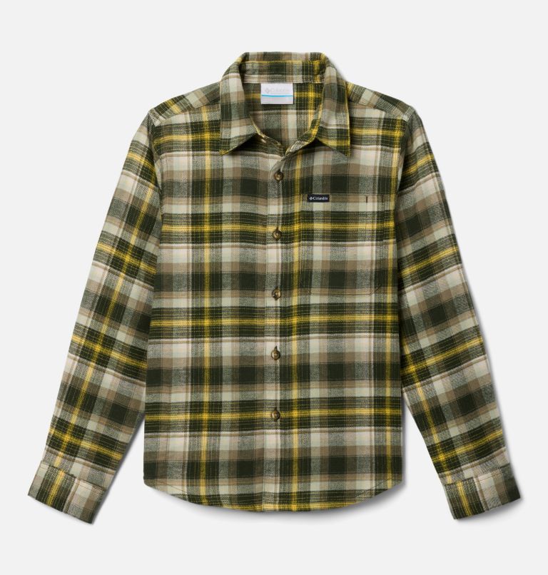 Boys' Cornell Woods Flannel Long Sleeve Shirt, Color: Greenscape Backland Tartan, image 1
