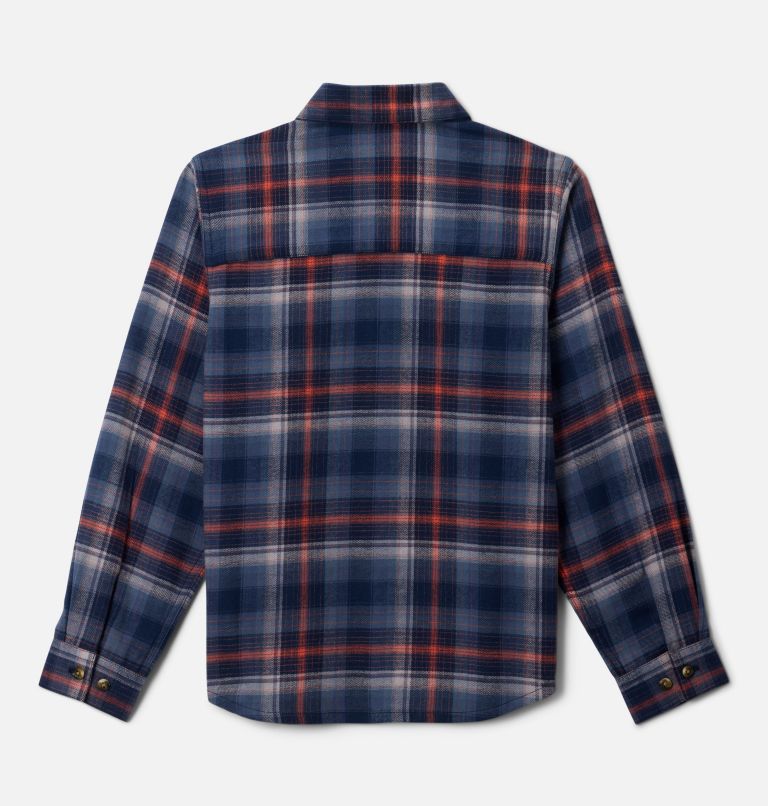 Boys' Cornell Woods Flannel Long Sleeve Shirt, Color: Collegiate Navy Backland Tartan, image 2