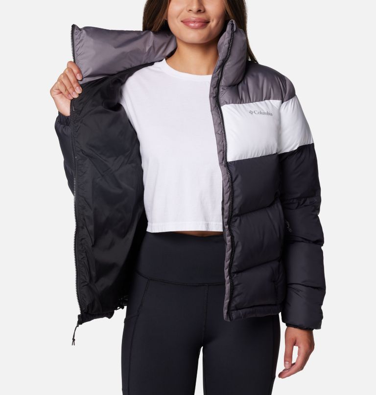 Chaqueta acolchada con bloques de color Puffect II para mujer, Color: Black, White, City Grey, image 5