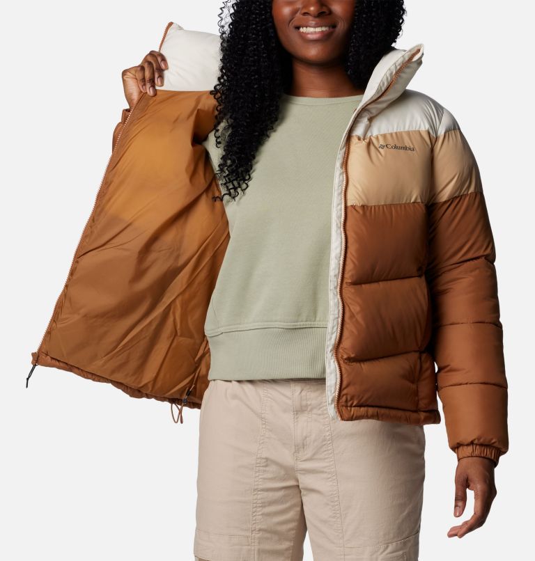 Puffect II Colourblock Puffer-Jacke für Frauen, Color: Camel Brown, Canoe, Chalk, image 5