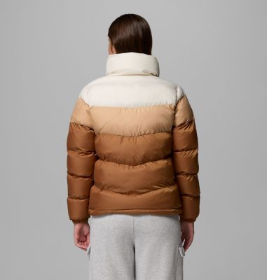 Women's Puffect II Colourblock Puffer Jacket, Color: Camel Brown, Canoe, Chalk, image 14