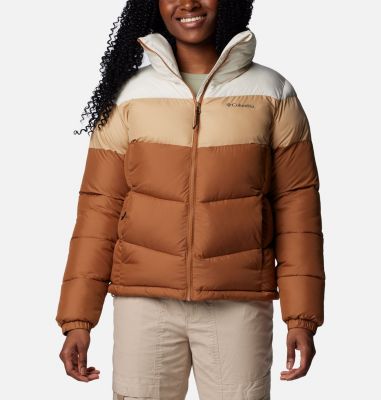 womens brown puffer jacket