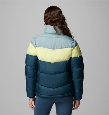 Women's Puffect II Colourblock Puffer Jacket, Color: Everblue, Citron Haze, Crushed Blue, image 7