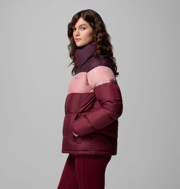 Doudoune Color Block Puffect II Femme, Color: Rich Wine, Eraser Pink, Moonvista, image 4