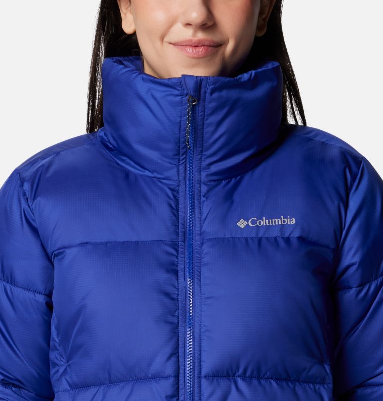 Blue cropped puffer jacket online