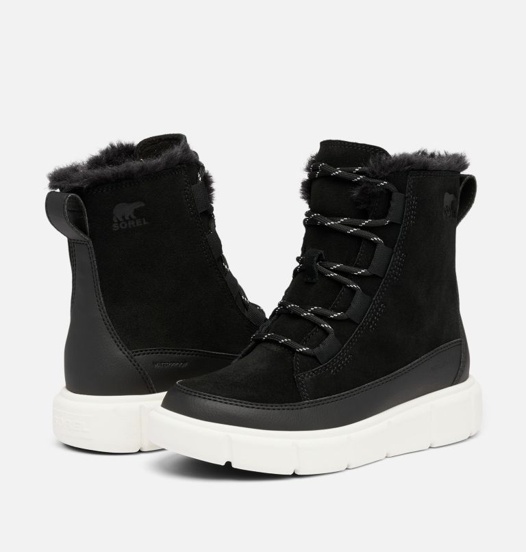 SOREL EXPLORER III Youth Waterproof Boot, Color: Black, Sea Salt, image 9