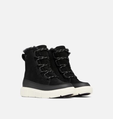 SOREL EXPLORER III Youth Waterproof Boot, Color: Black, Sea Salt, image 6