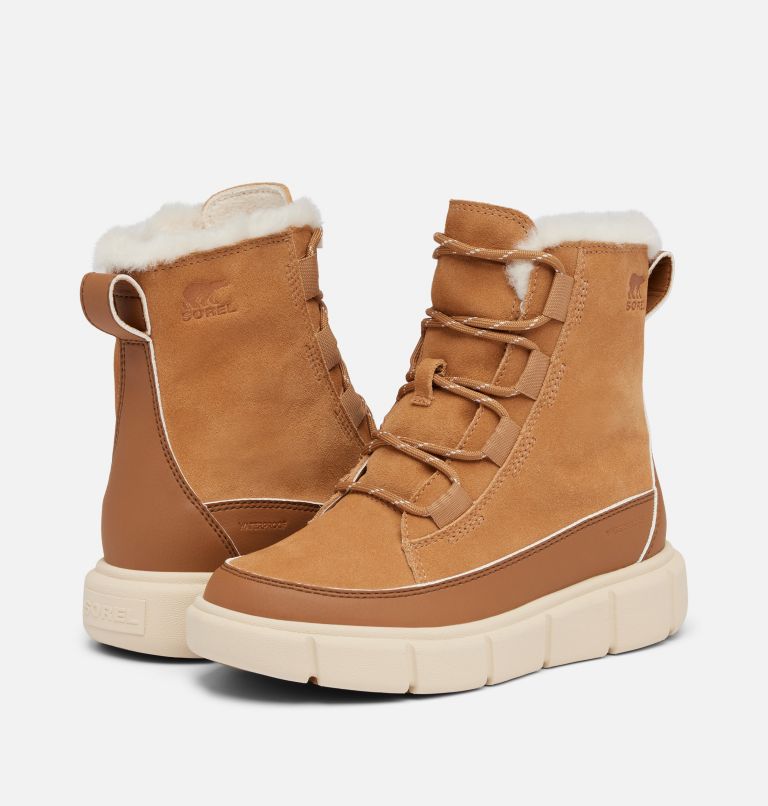 Youth SOREL EXPLORER III LACE Waterproof Snow Boots, Color: Tawny Buff, Bleached Ceramic, image 9