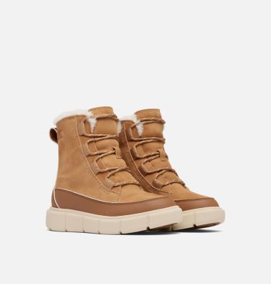 SOREL EXPLORER III Youth Waterproof Boot, Color: Tawny Buff, Bleached Ceramic, image 10