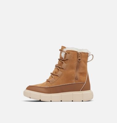 SOREL EXPLORER III Youth Waterproof Boot, Color: Tawny Buff, Bleached Ceramic, image 12