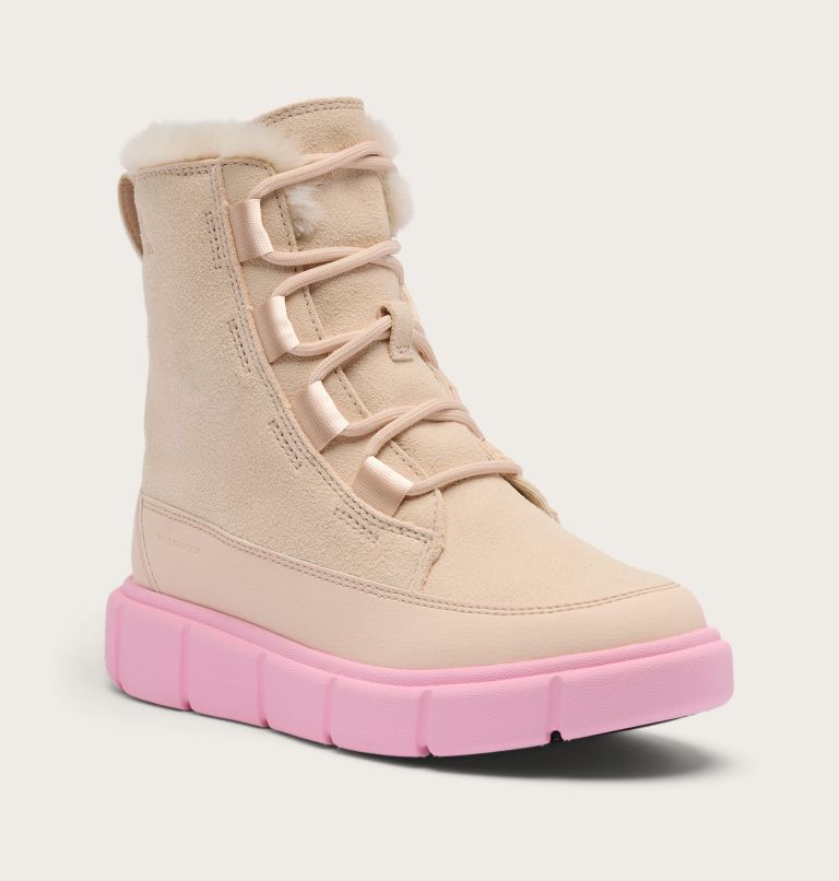 SOREL EXPLORER III Youth Waterproof Boot, Color: Pearlescent, Pink Flare, image 6