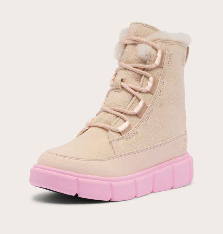 SOREL EXPLORER III Youth Waterproof Boot, Color: Pearlescent, Pink Flare, image 7