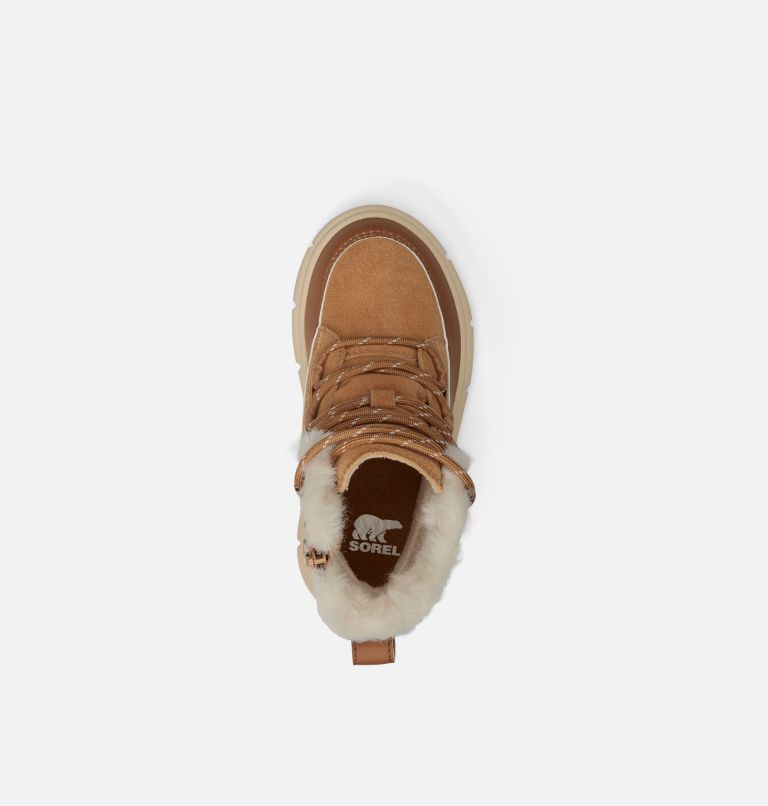 Kids' SOREL EXPLORER III LACE Waterproof Snow Boots, Color: Tawny Buff, Bleached Ceramic, image 5