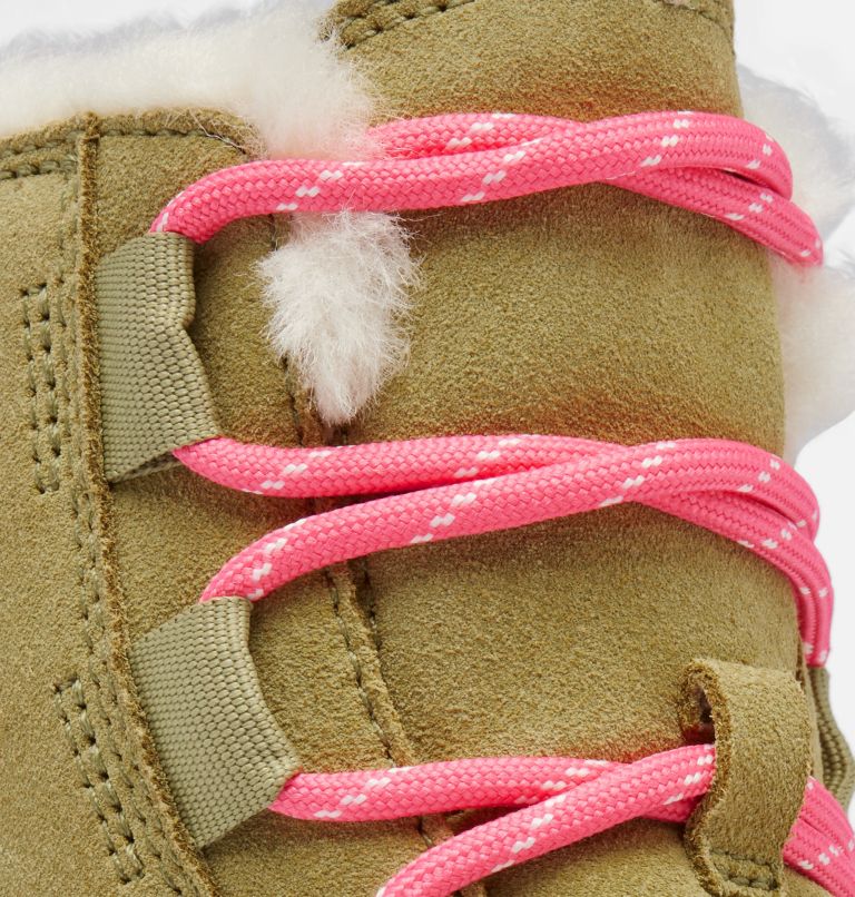 Kids' SOREL EXPLORER III LACE Waterproof Snow Boots, Color: Savory, Bleached Ceramic, image 8