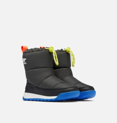 Kids' WHITNEY II PLUS PUFFY Waterproof Snow Boots, Color: Jet, Black, image 2