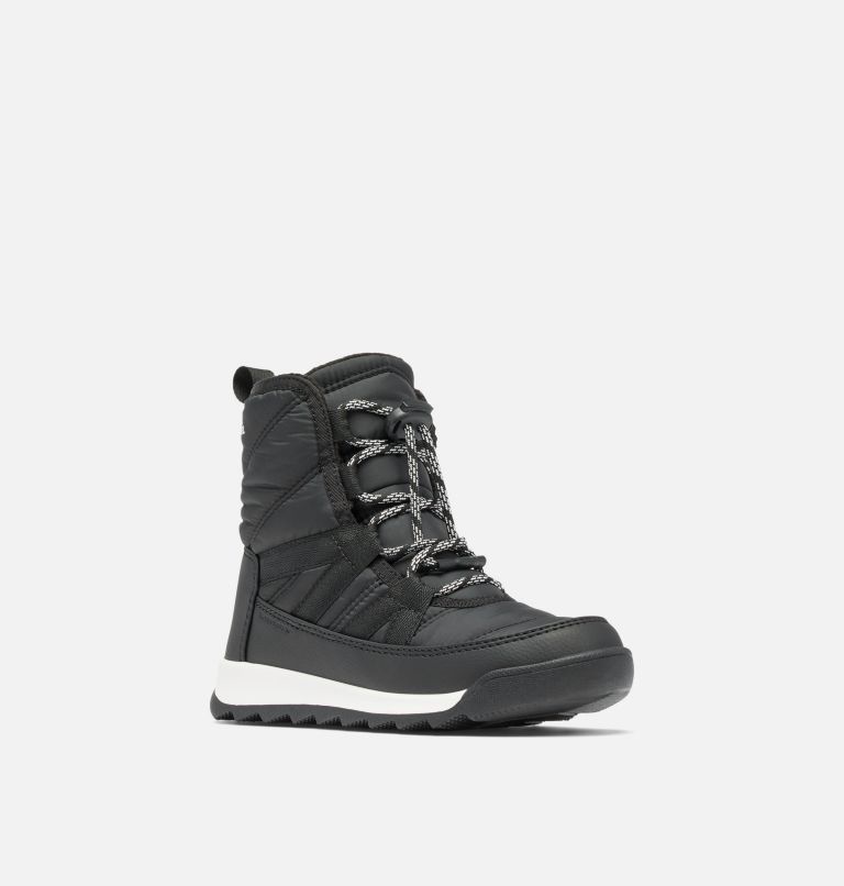 Youth WHITNEY II PLUS LACE Waterproof Snow Boots, Color: Black, Sea Salt, image 7