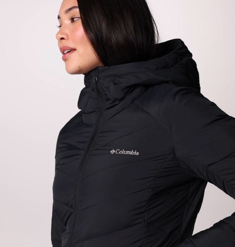 Chaqueta aislante de largo medio con capucha Joy Peak II para mujer, Color: Black
