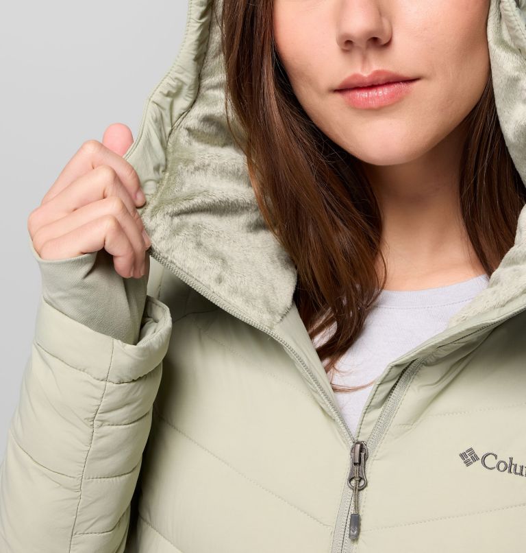 Women's Joy Peak II Mid Hooded Jacket, Color: Safari, image 6