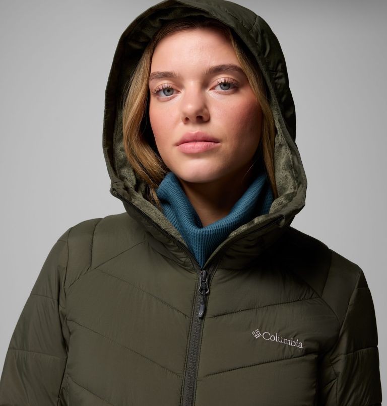 Women's Joy Peak II Mid Hooded Jacket, Color: Greenscape, image 4