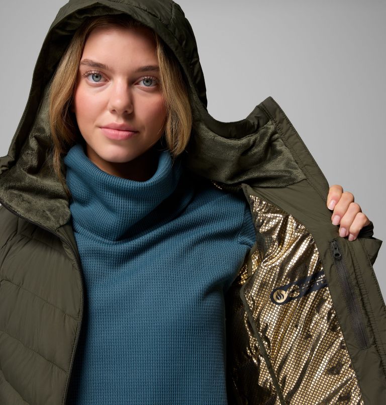 Women's Joy Peak II Mid Hooded Jacket, Color: Greenscape, image 6