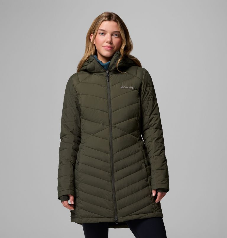 Women's Joy Peak II Mid Hooded Jacket, Color: Greenscape, image 1