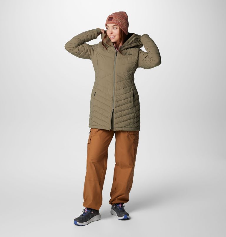 Women's Joy Peak II Mid Hooded Jacket, Color: Stone Green, image 3