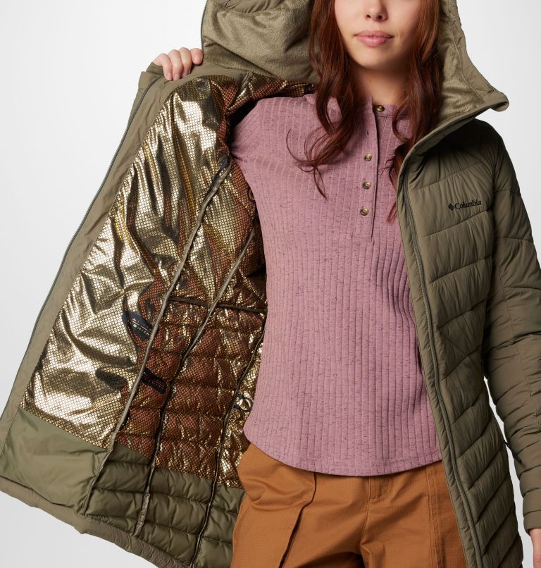 Women's Joy Peak II Mid Hooded Jacket, Color: Stone Green, image 6