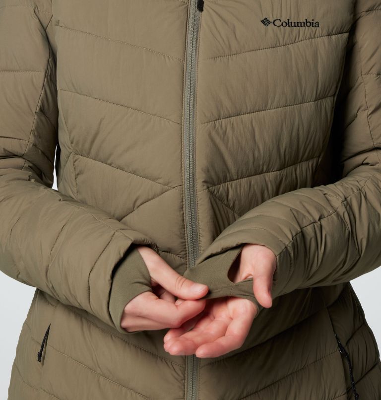 Women's Joy Peak II Mid Hooded Jacket, Color: Stone Green, image 7