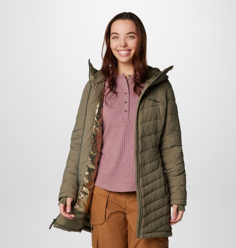 Women's Joy Peak II Mid Hooded Jacket, Color: Stone Green, image 9