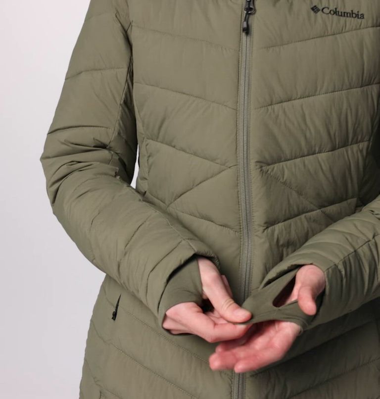 Women's Joy Peak II Mid Hooded Jacket, Color: Stone Green