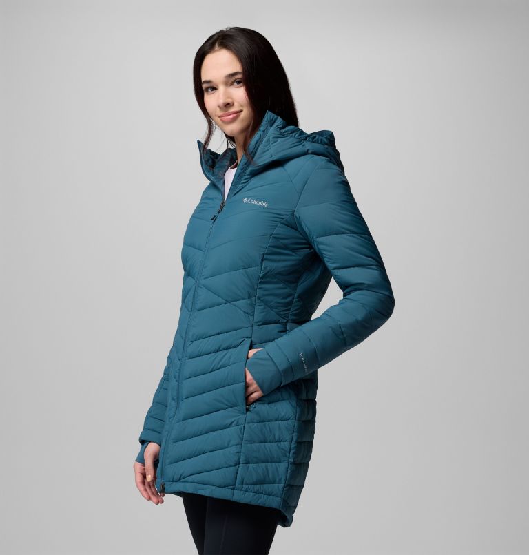 Women's Joy Peak II Mid Hooded Jacket, Color: Everblue, image 4