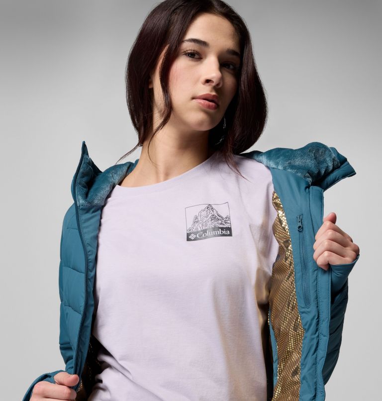 Women's Joy Peak II Mid Hooded Jacket, Color: Everblue, image 6