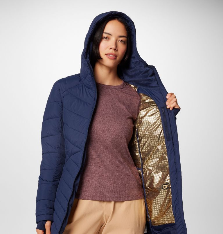Women's Joy Peak II Hooded Mid Insulated Jacket, Color: Collegiate Navy, image 7