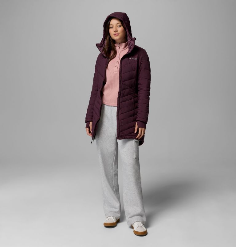 Chaqueta aislante de largo medio con capucha Joy Peak II para mujer, Color: Moonvista, image 2