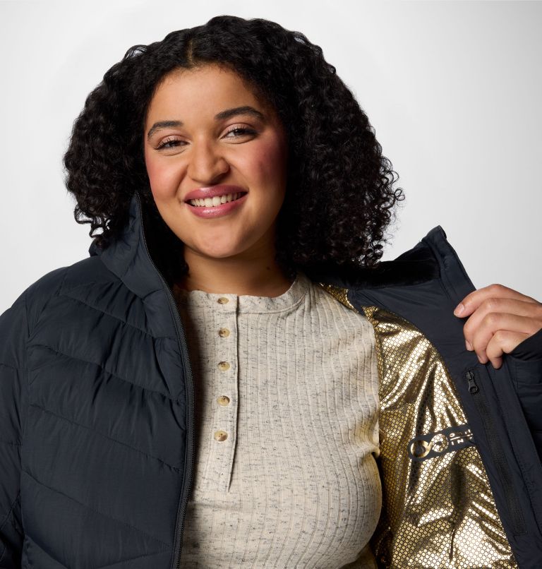 Women's Joy Peak II Mid Hooded Jacket - Plus Size, Color: Black, image 6