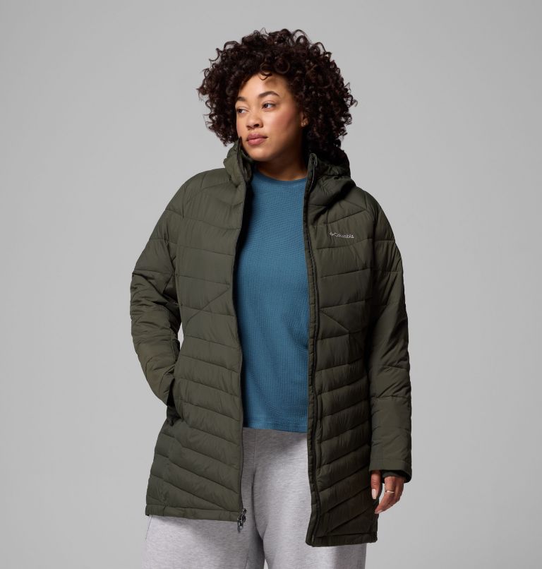 Women's Joy Peak II Mid Hooded Jacket - Plus Size, Color: Greenscape, image 5
