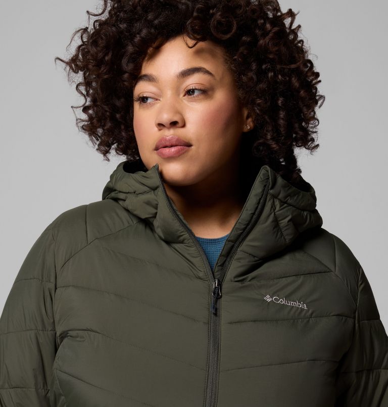 Women's Joy Peak II Mid Hooded Jacket - Plus Size, Color: Greenscape, image 8