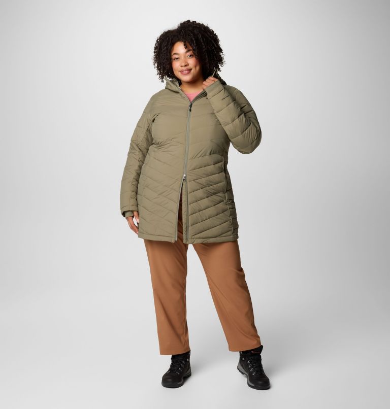 Women's Joy Peak II Mid Hooded Jacket - Plus Size, Color: Stone Green, image 3