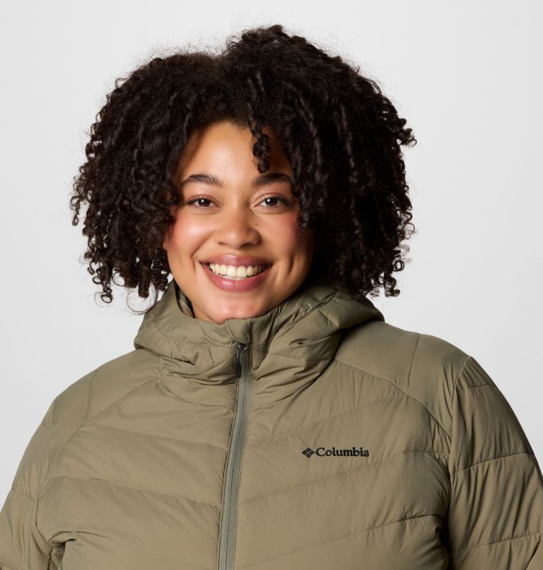 Women's Joy Peak II Mid Hooded Jacket - Plus Size, Color: Stone Green, image 5