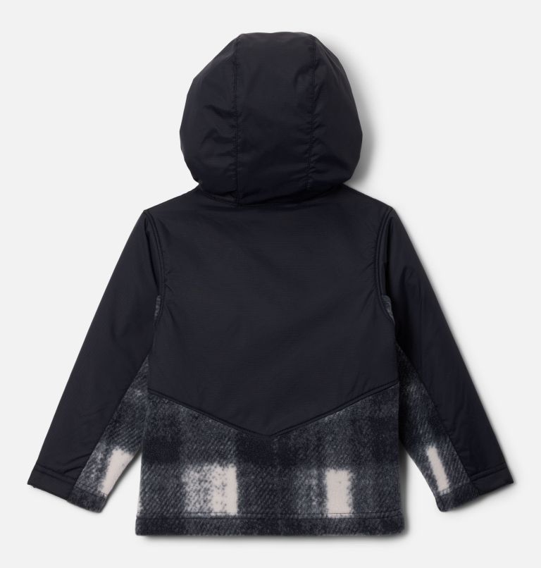 Toddler Steens Mt II Overlay Hooded Fleece Jacket, Color: Chalk Omblur Tonal, Black, image 2