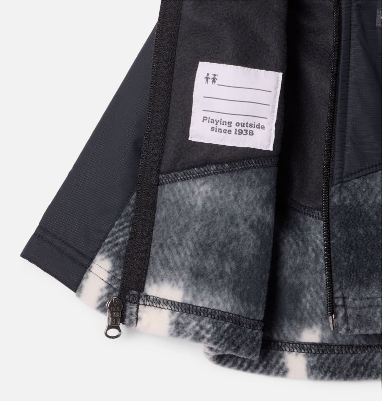 Infant Steens Mt II Overlay Hooded Fleece Jacket, Color: Chalk Omblur Tonal, Black, image 3