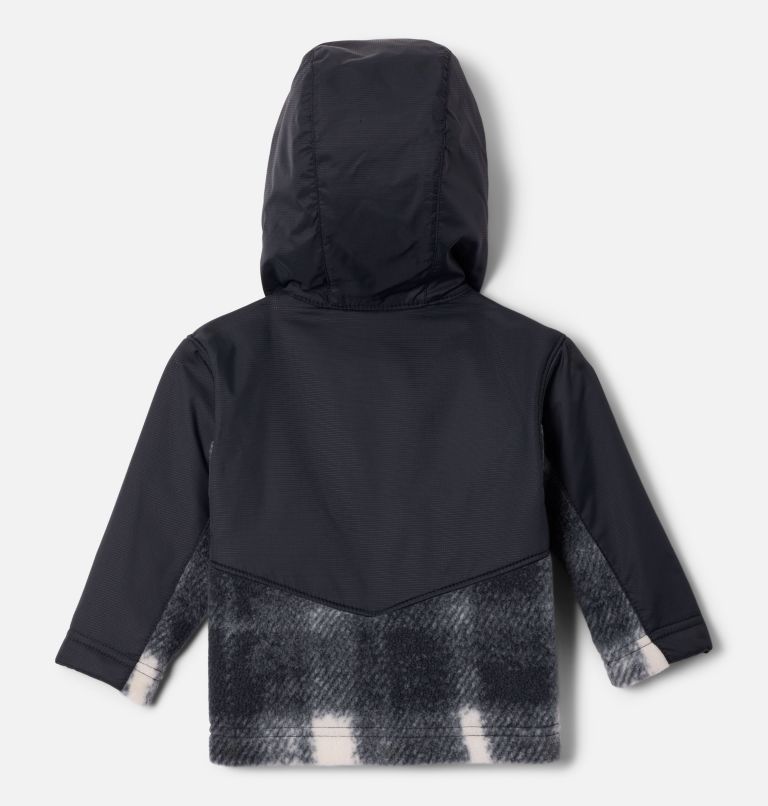Infant Steens Mt II Overlay Hooded Fleece Jacket, Color: Chalk Omblur Tonal, Black, image 2
