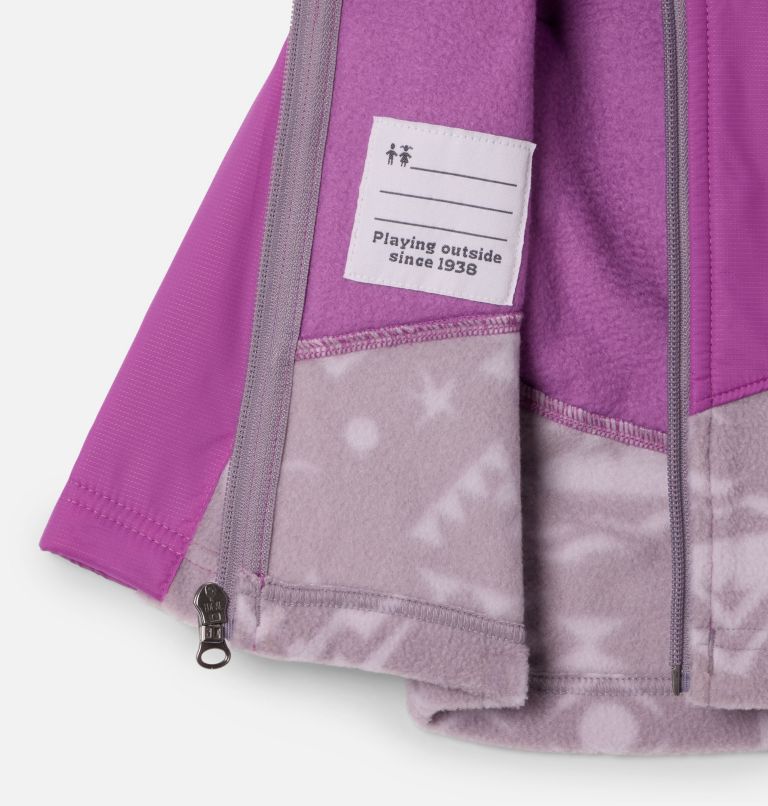 Infant Steens Mt II Overlay Hooded Fleece Jacket, Color: Shale Purple Peaked Tonal, Razzle, image 3