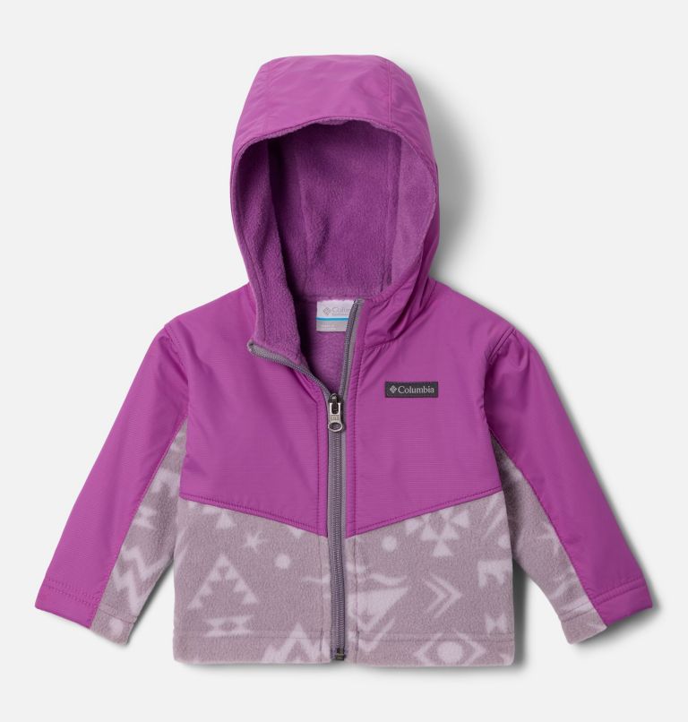 Infant Steens Mt II Overlay Hooded Fleece Jacket, Color: Shale Purple Peaked Tonal, Razzle, image 1